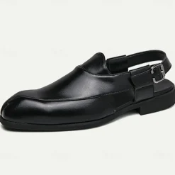 Men's Genuine Leather Open-Back Clogs & Mules - Comfortable Slip-On Formal and Casual Footwear