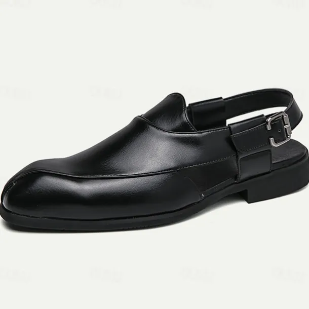 Men's Genuine Leather Open-Back Clogs & Mules - Comfortable Slip-On Formal and Casual Footwear