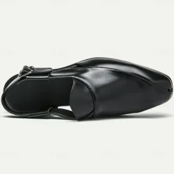 Men's Genuine Leather Open-Back Clogs & Mules - Comfortable Slip-On Formal and Casual Footwear