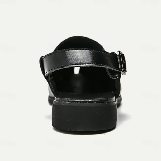 Men's Genuine Leather Open-Back Clogs & Mules - Comfortable Slip-On Formal and Casual Footwear