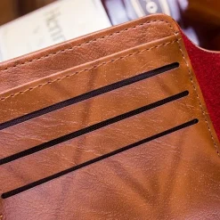 Men's Genuine Leather Wallet Vintage Short Multi Function ID Credit Card Holder Gifts To Men On Valentine's Day Father's Day