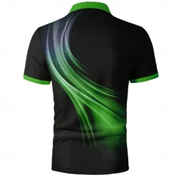 Men's Geometic Line Polo Short Sleeve Polo Shirts Collared Shirts Business Casual Outdoor Athleisure Daily Wear 3D Print Summer Red Blue Purple