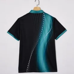 Men's Geometic Line Polo Short Sleeve Polo Shirts Collared Shirts Business Casual Outdoor Athleisure Daily Wear Pocket 3D Print Buttons Summer Lake blue Red Blue