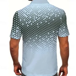 Men's Geometic Polo Short Sleeve Polo Shirts Collared Shirts Business Casual Athleisure Buttons Summer Black Blue Brown