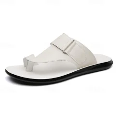 Men's Geometric Embossed Open-Toe Sandals – Adjustable Strap Design for Casual Beach and Summer Wear