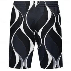 Men's Geometric Line Swim Trunks Swim Shorts Board Shorts Mid Waist Streetwear Hawaiian Vacation Drawstring Mesh Lining Elastic Waist Designer Clothing Apparel