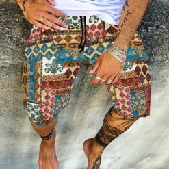 Men's Geometric Skull Stripe Swim Trunks Swim Shorts Board Shorts Low Waist Casual Hip-Hop Outdoor Daily Holiday Print Straight Leg Designer Clothing Apparel