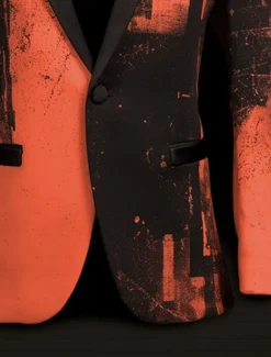 Men's Geometry Long Sleeve Turndown Business Abstract Work Wear to work Going out Buttons Print Multi Pocket