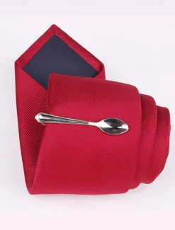 Men's Gold Plated Fork, Knife and Hammer Tie Clip - Unique and Stylish Design - Perfect for Weddings, Formal and Creative Occasions