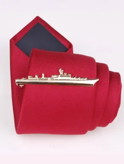 Men's Gold Plated Fork, Knife and Hammer Tie Clip - Unique and Stylish Design - Perfect for Weddings, Formal and Creative Occasions