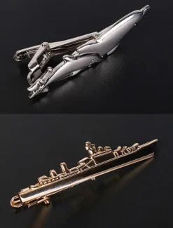 Men's Gold Plated Fork, Knife and Hammer Tie Clip - Unique and Stylish Design - Perfect for Weddings, Formal and Creative Occasions