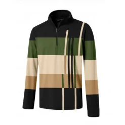 Men's Golf Polo Shirt Army Green Long Sleeve Top Golf Attire Clothes Outfits Wear Apparel