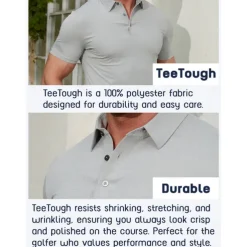 Men's Golf Polo Shirt Black White Light Green Short Sleeve Top Golf Attire Clothes Outfits Wear Apparel