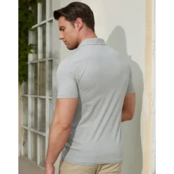 Men's Golf Polo Shirt Black White Light Green Short Sleeve Top Golf Attire Clothes Outfits Wear Apparel