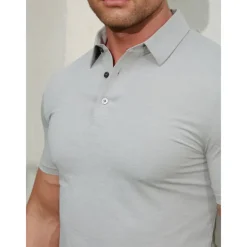 Men's Golf Polo Shirt Black White Light Green Short Sleeve Top Golf Attire Clothes Outfits Wear Apparel