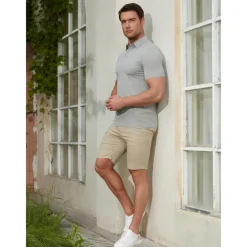 Men's Golf Polo Shirt Black White Light Green Short Sleeve Top Golf Attire Clothes Outfits Wear Apparel