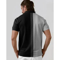 Men's Golf Polo Shirt Black Short Sleeve Top Golf Attire Clothes Outfits Wear Apparel
