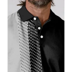 Men's Golf Polo Shirt Black Short Sleeve Top Golf Attire Clothes Outfits Wear Apparel