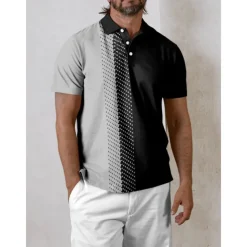 Men's Golf Polo Shirt Black Short Sleeve Top Golf Attire Clothes Outfits Wear Apparel