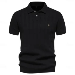 Men's Golf Polo Shirt Black Apricot Grey Short Sleeve Top Golf Attire Clothes Outfits Wear Apparel