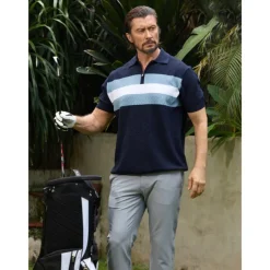 Men's Golf Polo Shirt Black Navy Blue Short Sleeve Top Golf Attire Clothes Outfits Wear Apparel