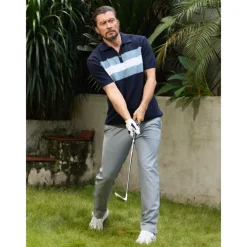 Men's Golf Polo Shirt Black Navy Blue Short Sleeve Top Golf Attire Clothes Outfits Wear Apparel