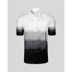 Men's Golf Polo Shirt Black Short Sleeve Top Golf Attire Clothes Outfits Wear Apparel