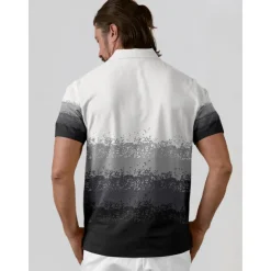 Men's Golf Polo Shirt Black Short Sleeve Top Golf Attire Clothes Outfits Wear Apparel