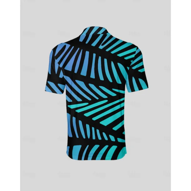 Men's Golf Polo Shirt Blue Short Sleeve Top Golf Attire Clothes Outfits Wear Apparel