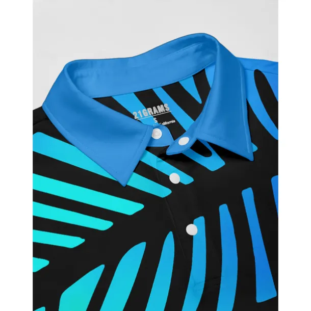 Men's Golf Polo Shirt Blue Short Sleeve Top Golf Attire Clothes Outfits Wear Apparel