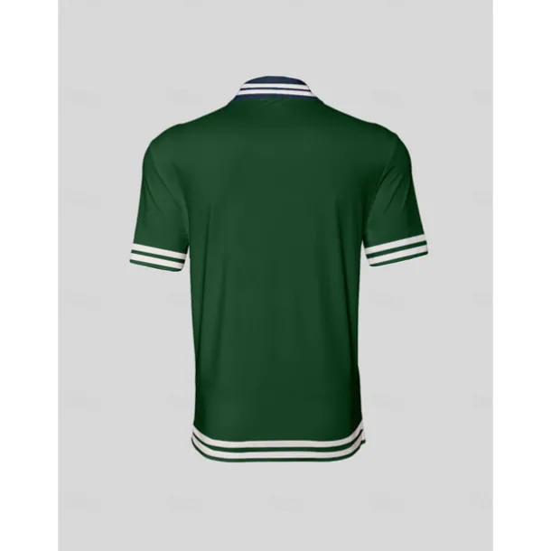 Men's Golf Polo Shirt Dark Green Short Sleeve Top Golf Attire Clothes Outfits Wear Apparel