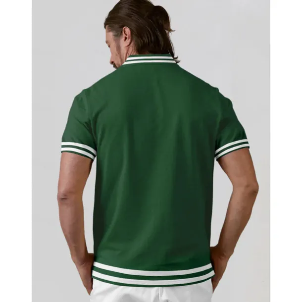 Men's Golf Polo Shirt Dark Green Short Sleeve Top Golf Attire Clothes Outfits Wear Apparel