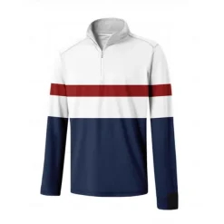 Men's Golf Polo Shirt Dark Blue Long Sleeve Top Golf Attire Clothes Outfits Wear Apparel