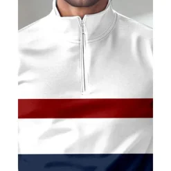 Men's Golf Polo Shirt Dark Blue Long Sleeve Top Golf Attire Clothes Outfits Wear Apparel