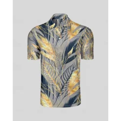 Men's Golf Polo Shirt Dark Blue Short Sleeve Top Golf Attire Clothes Outfits Wear Apparel