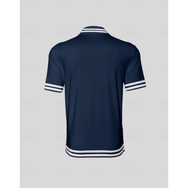 Men's Golf Polo Shirt Navy Blue Short Sleeve Top Golf Attire Clothes Outfits Wear Apparel