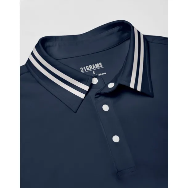 Men's Golf Polo Shirt Navy Blue Short Sleeve Top Golf Attire Clothes Outfits Wear Apparel