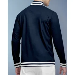 Men's Golf Polo Shirt Navy Blue Long Sleeve Top Golf Attire Clothes Outfits Wear Apparel