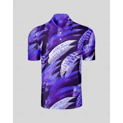 Men's Golf Polo Shirt Purple Short Sleeve Top Golf Attire Clothes Outfits Wear Apparel
