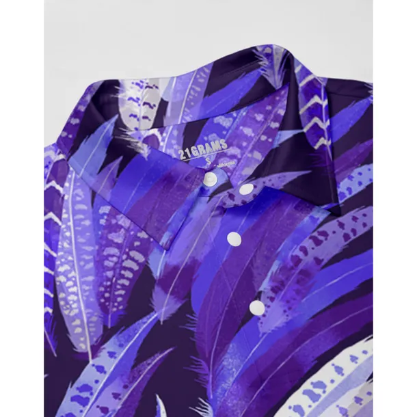 Men's Golf Polo Shirt Purple Short Sleeve Top Golf Attire Clothes Outfits Wear Apparel