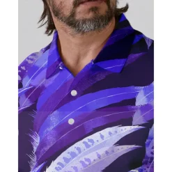 Men's Golf Polo Shirt Purple Short Sleeve Top Golf Attire Clothes Outfits Wear Apparel