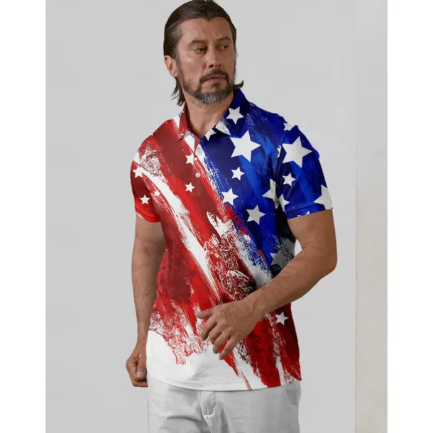 Men's Golf Polo Shirt Red Short Sleeve Top Golf Attire Clothes Outfits Wear Apparel