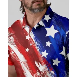 Men's Golf Polo Shirt Red Short Sleeve Top Golf Attire Clothes Outfits Wear Apparel