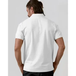 Men's Golf Polo Shirt White Short Sleeve Top Golf Attire Clothes Outfits Wear Apparel