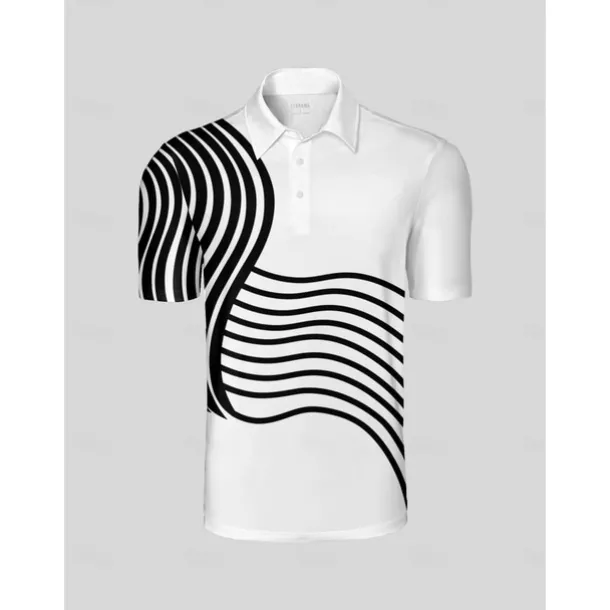 Men's Golf Polo Shirt White Short Sleeve Top Golf Attire Clothes Outfits Wear Apparel