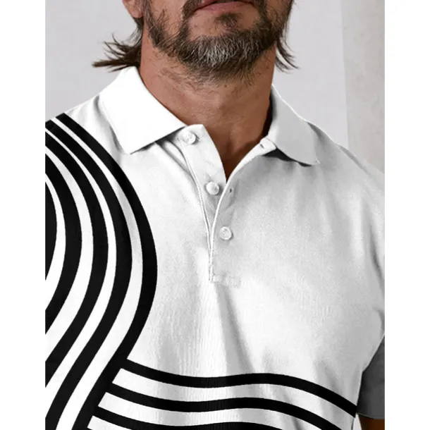 Men's Golf Polo Shirt White Short Sleeve Top Golf Attire Clothes Outfits Wear Apparel