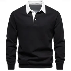 Men's Golf Pullover Sweatshirt Black Navy Blue Dark Grey Long Sleeve Top Golf Attire Clothes Outfits Wear Apparel