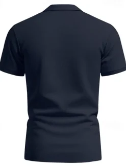 Men's Golf Shirt Golf Polos Shirts Work Casual Lapel Short Sleeve Basic Modern Plain Buttons Spring & Summer Regular Fit Black White Yellow Red Navy Blue Royal Blue Golf Shirt