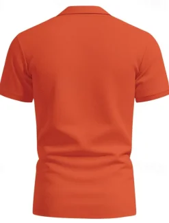 Men's Golf Shirt Golf Polos Shirts Work Casual Lapel Short Sleeve Basic Modern Plain Buttons Spring & Summer Regular Fit Black White Yellow Red Navy Blue Royal Blue Golf Shirt