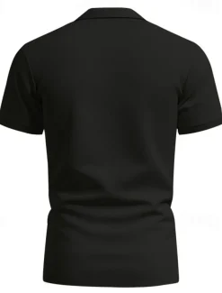 Men's Golf Shirt Golf Polos Shirts Work Casual Lapel Short Sleeve Basic Modern Plain Buttons Spring & Summer Regular Fit Black White Yellow Red Navy Blue Royal Blue Golf Shirt